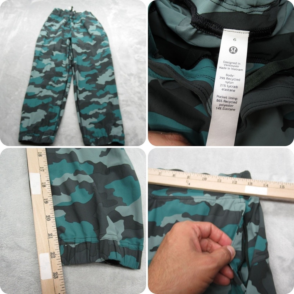 Lululemon Pants Women 6 Green Camo Adapted State HR Cropped Stretch Jogger 26x22